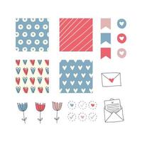 Cute Set of Colorful Elements for Journaling vector