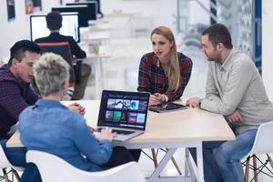 startup business team on meeting at modern office photo