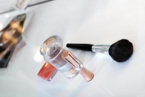 Cosmetics on table photo