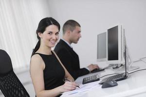 business people group working in customer and help desk office photo