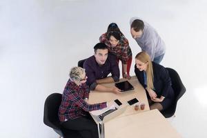 vista aérea del grupo de personas de negocios en reunión foto