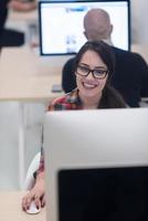 startup business, woman  working on desktop computer photo