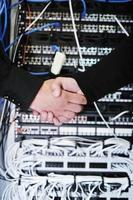 it engineer in network server room photo