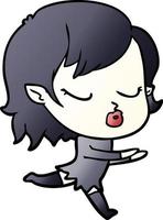 cute cartoon vampire girl vector