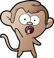 cartoon shocked monkey vector