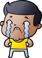 cartoon man crying vector