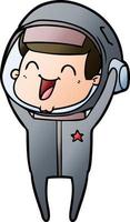 happy cartoon astronaut vector