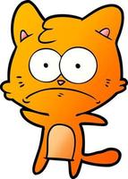 cartoon nervous cat vector