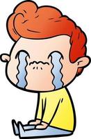 cartoon man crying vector