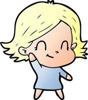 cartoon friendly girl vector