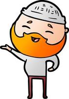 cartoon happy bearded man vector