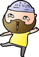 cartoon happy bearded man vector