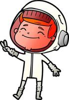 happy cartoon astronaut vector