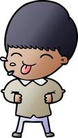 cartoon boy sticking out tongue vector