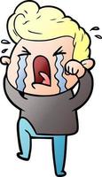 cartoon crying man vector