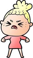 cartoon angry woman vector