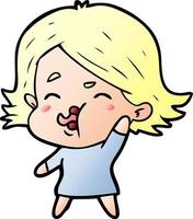 cartoon girl pulling face vector