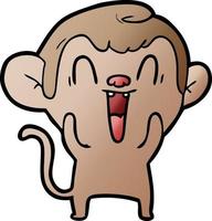 cartoon laughing monkey vector