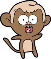 cartoon shocked monkey vector