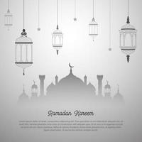 fondo de tarjeta de felicitación de ramadán kareem vector