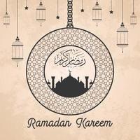 fondo de tarjeta de felicitación de ramadán kareem vector