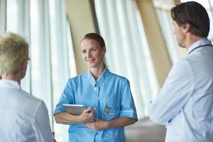 group of medical staff at hospital photo