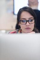 startup business, woman  working on desktop computer photo