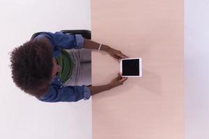 top view of informal african american Businesswoman photo