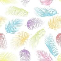 Tropical Seamless floral pattern background with palm leaves. vector