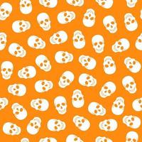 Seamless pattern black skulls vector