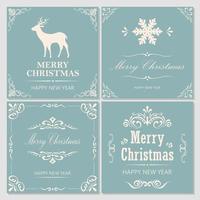 Merry Christmas and New Year greeting card vector