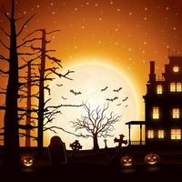 Halloween night background vector