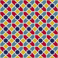 Background with seamless pattern in colorful islamic style vector