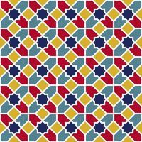 Background with seamless pattern in colorful islamic style vector