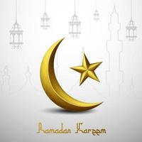 fondo de tarjeta de felicitación de ramadán kareem vector