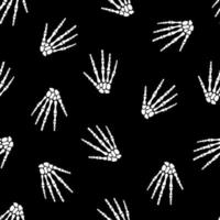 Seamless pattern with human skeleton hand vector