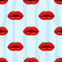 Seamless pattern red lips vector