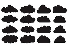 conjunto de siluetas de nubes vector