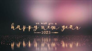 2023 We wish you a happy new year golden text video