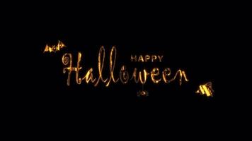 Loop Happy Halloween golden star text effect animation video