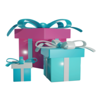 caja de regalo realista de renderizado 3d png