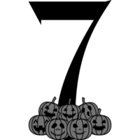 Halloween Black Number png