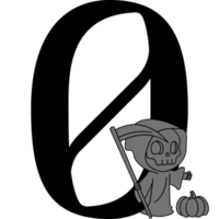 Halloween Black Number png