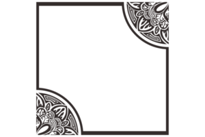 bordure de cadre ornement mandala noir png