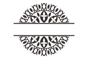 borde de marco de adorno de mandala negro png