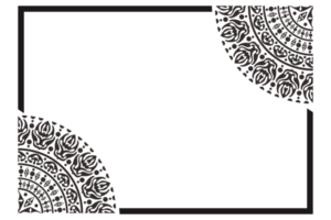 Rahmenrand aus schwarzem Mandala-Ornament png