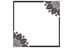 bordure de cadre ornement mandala noir png