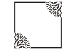 bordure de cadre ornement mandala noir png