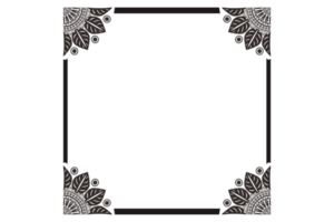 borda de moldura de ornamento de mandala preta png