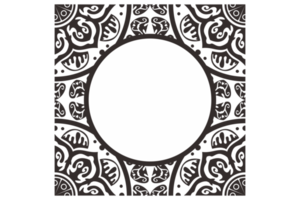 Black Mandala Ornament Frame Border png